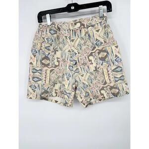 Vintage MDM MDW Aztec Print Tacky Denim Shorts Womens 7 High Rise Boho Southwest